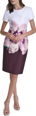 Calvin Klein Print Floral Sheath Dress