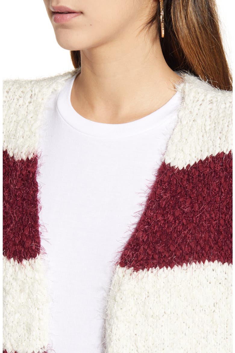 Skye Stripe Cardigan, Alternate, color, WINE