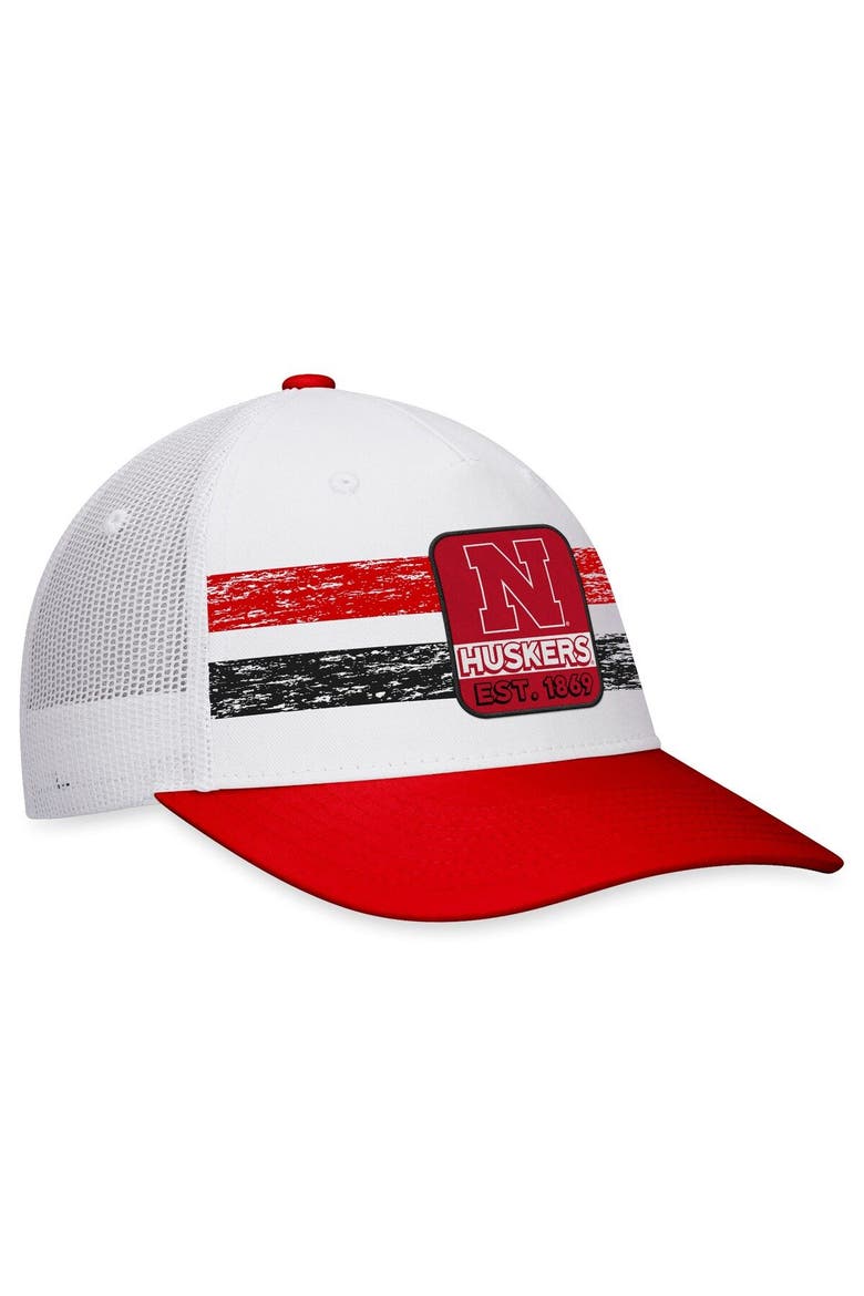 Men's Top of the World White/Scarlet Nebraska Huskers Retro Fade Snapback Hat, Alternate, color, White