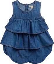 Habitual Kids Tiered Cotton Denim Bubble Romper