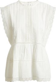 THE GREAT. The Sonnet Lace Inset Top