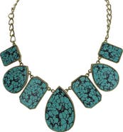 OLIVIA WELLES Gaby 14K Yellow Gold Plated Crackled Statement Necklace