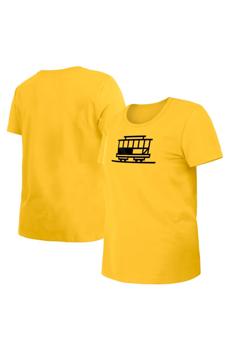 New Era Women's New Era Gold Golden State Warriors 2023/24 City Edition T-Shirt, Alternate, color, 