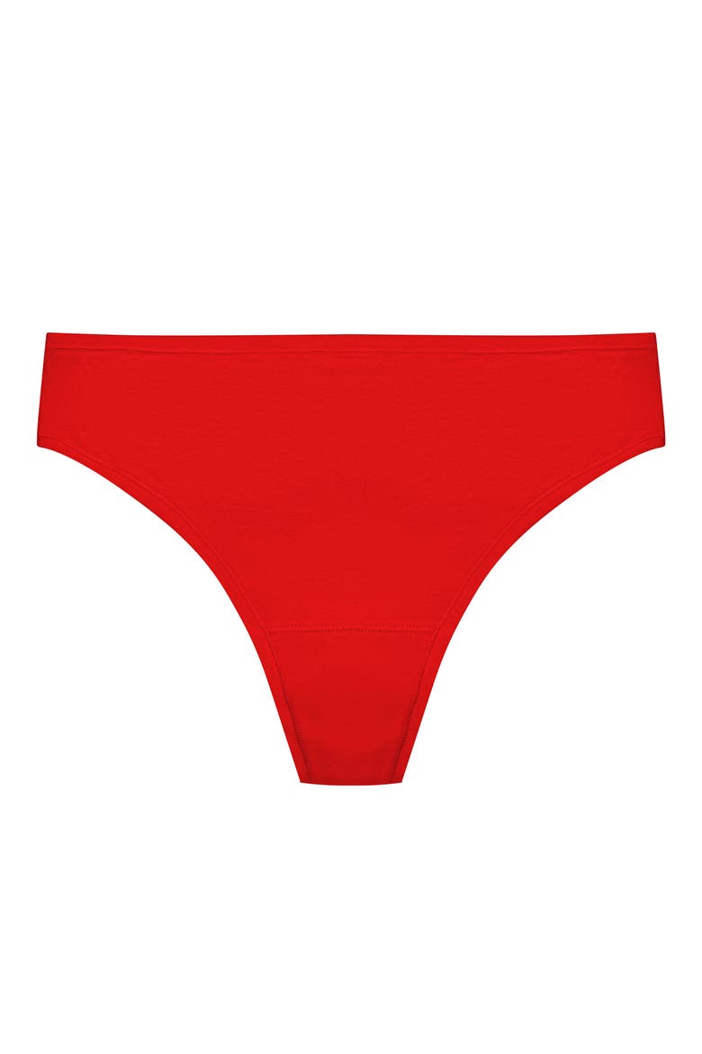 Bliss Bare Stretch Cotton Thong, Alternate, color, PAPRIKA