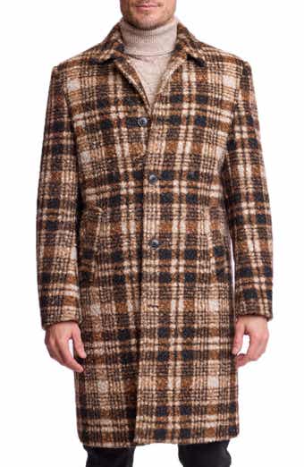 Plaid Slash Pocket Overcoat