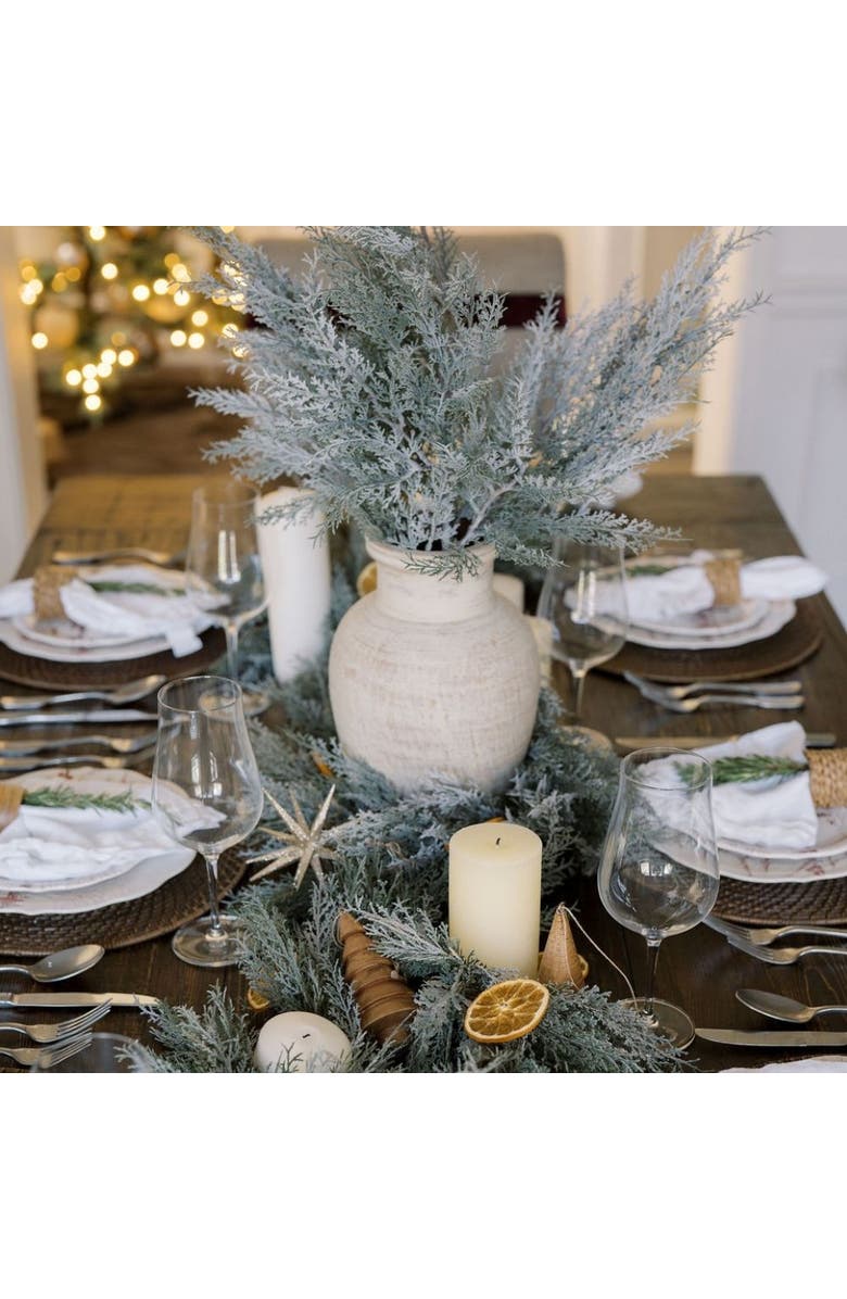 CG Hunter 12.4" Hand Painted Terracotta Vase, Alternate, color, Crème