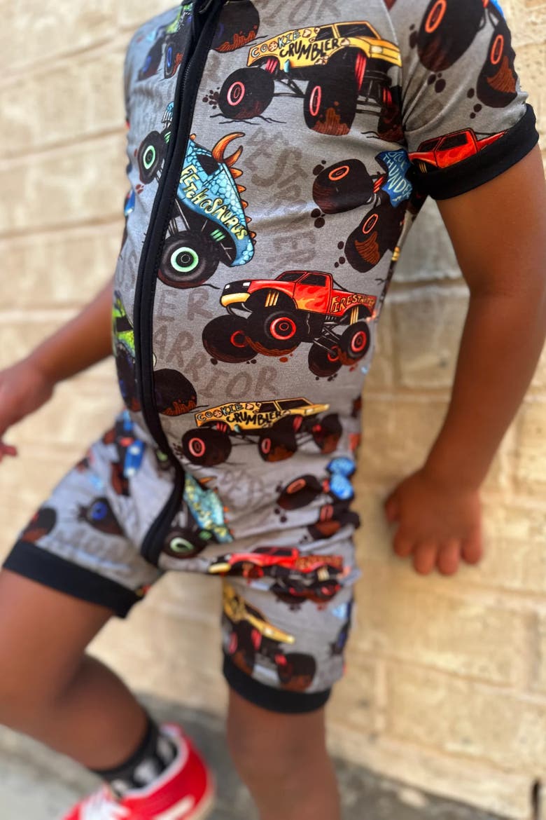 Monster Jammies Shorties, Alternate, color, Gray