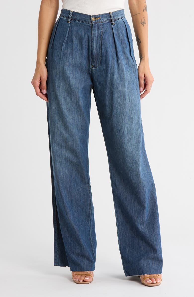 DENIMIST Blair Double Pleat Wide Leg Jeans, Main, color, Seymour Indigo
