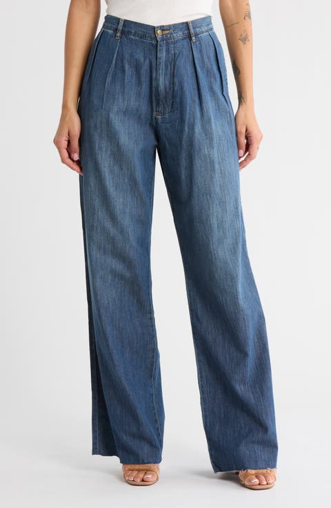 Blair Double Pleat Wide Leg Jeans (Seymour Indigo)