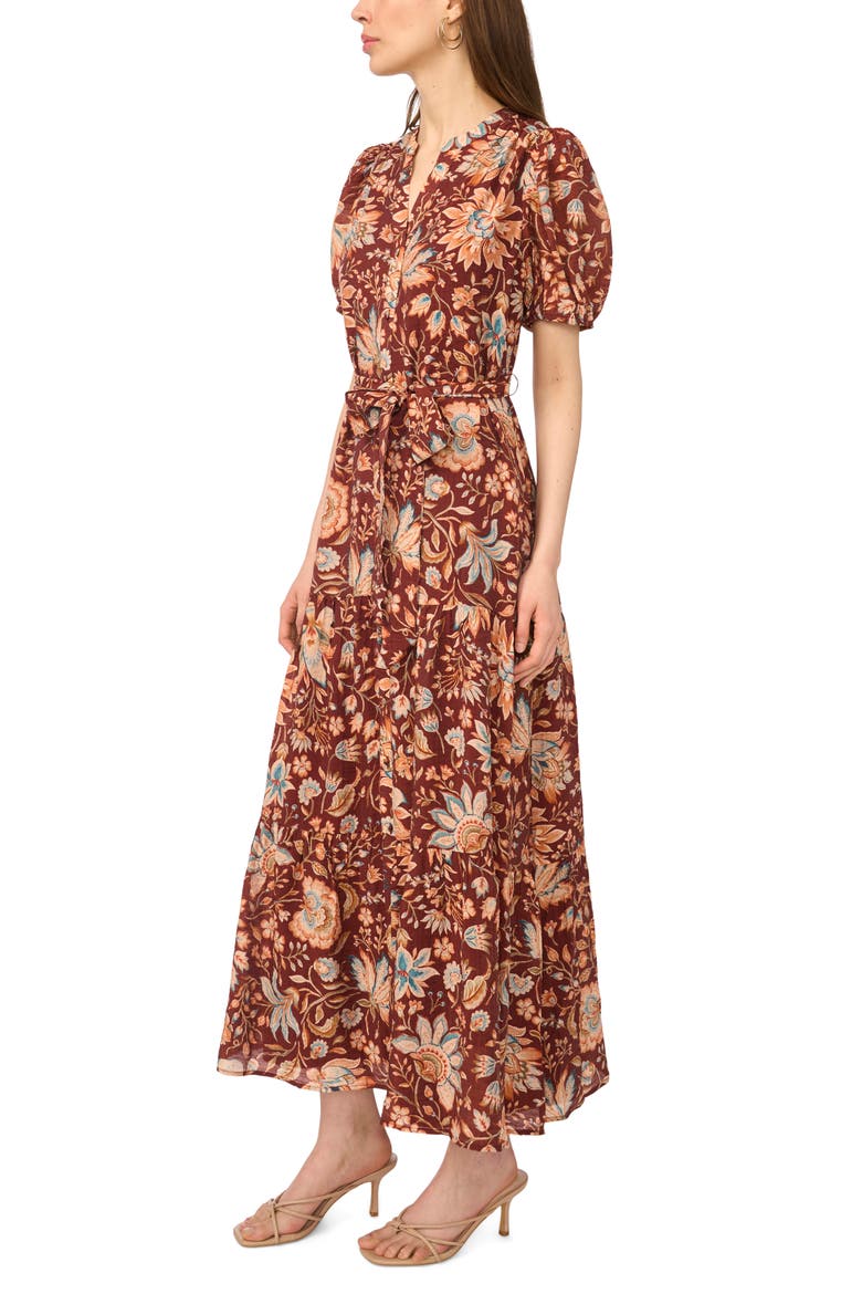 Belted Maxi Dress, Alternate, color, RUSSET BROWN