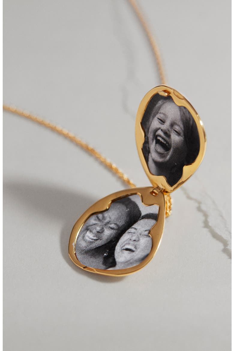 Deia Pebble Locket Necklace, Alternate, color, GP