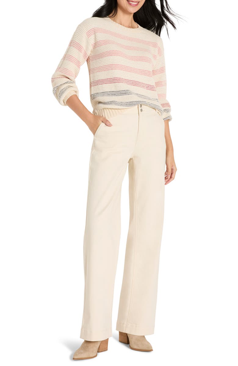 NIC+ZOE Scandi Stripe Sweater, Alternate, color, Neutral Multi