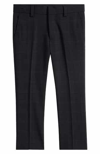 Kids' Windowpane Wool Blend Dress Pants