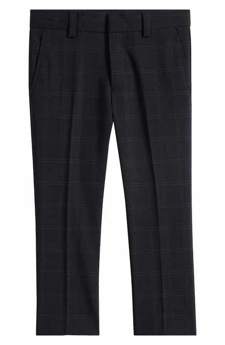 Kids' Windowpane Wool Blend Dress Pants