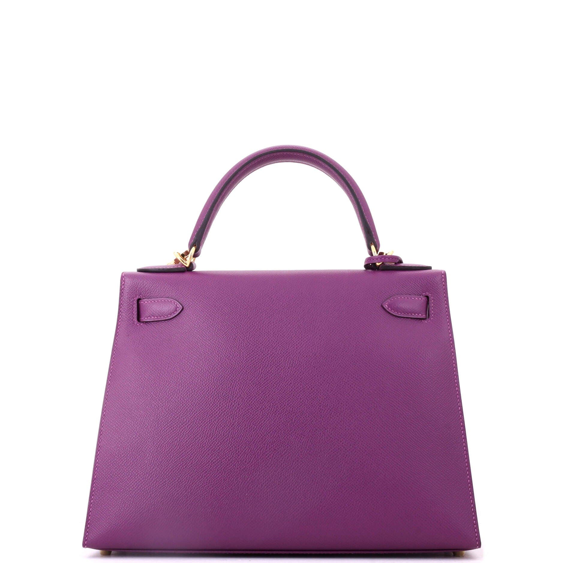 Kelly Handbag Purple Epsom with Gold Hardware 28, Alternate, color, Red