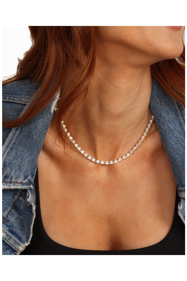 She's an Icon Tennis Necklace, Alternate, color, GOLD-WHITE