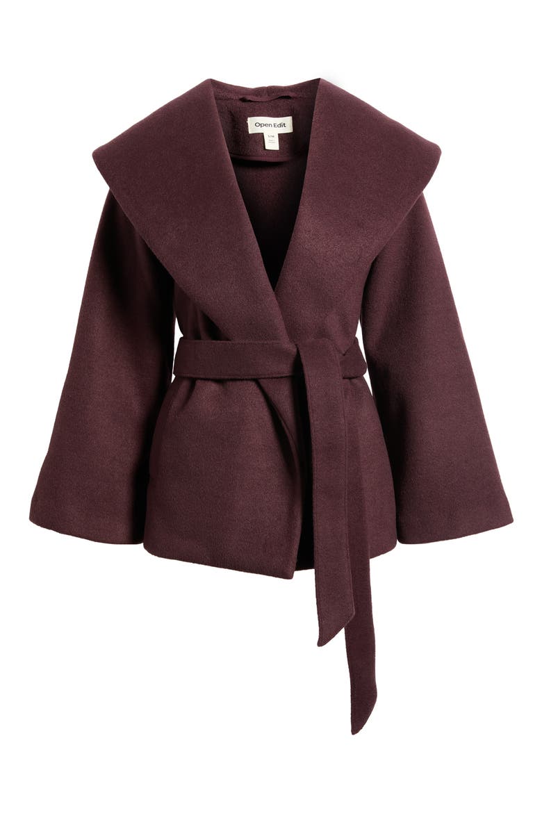 Wrap Robe Coat, Main, color, BURGUNDY FUDGE