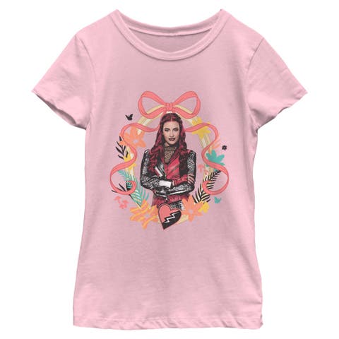 Girl's Descendants Wicked Wonderland Red Bow Portrait  Graphic T-Shirt