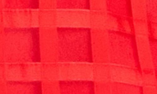 English Factory Puff Sleeve Organza Top In Red