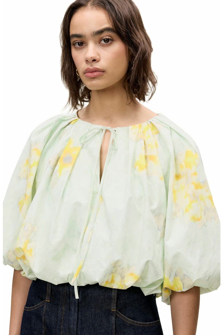 Yara Bubble Top, Alternate, color, SAGE COMBO