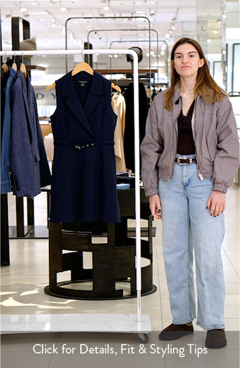 Azra Belted Sleeveless Twill Minidress, sales video thumbnail