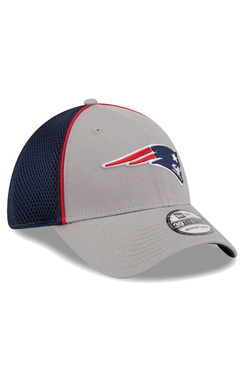 New Era Men's New Era Gray New England Patriots  Pipe 39THIRTY Flex Hat, Alternate, color, 