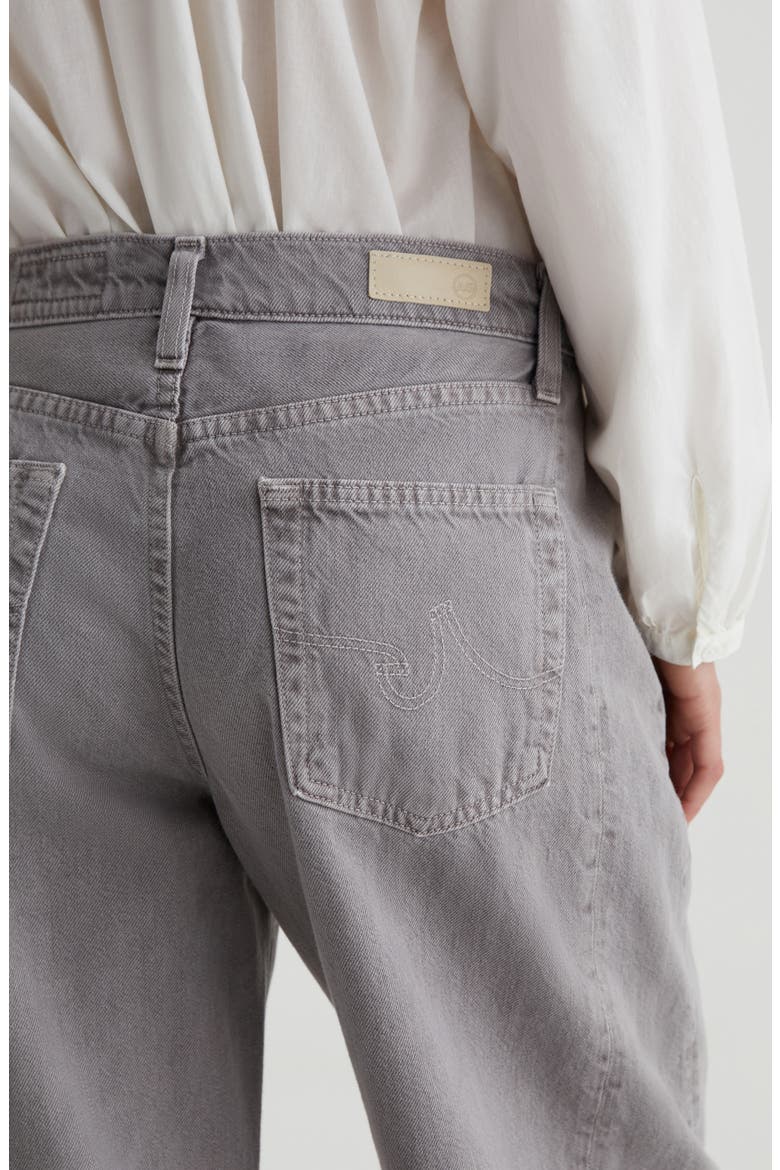 Hattie Raw Hem High Waist Crop Barrel Jeans, Alternate, color, SULFUR PEBBLE GREY