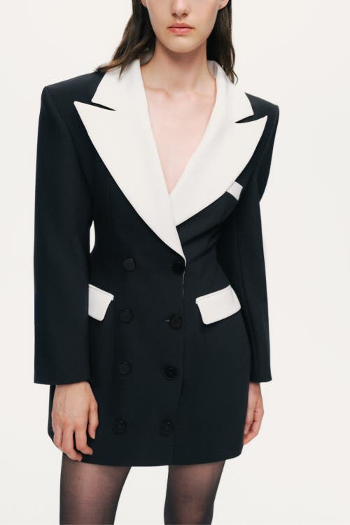 Nocturne Double-breasted Blazer Mini Dress In Black