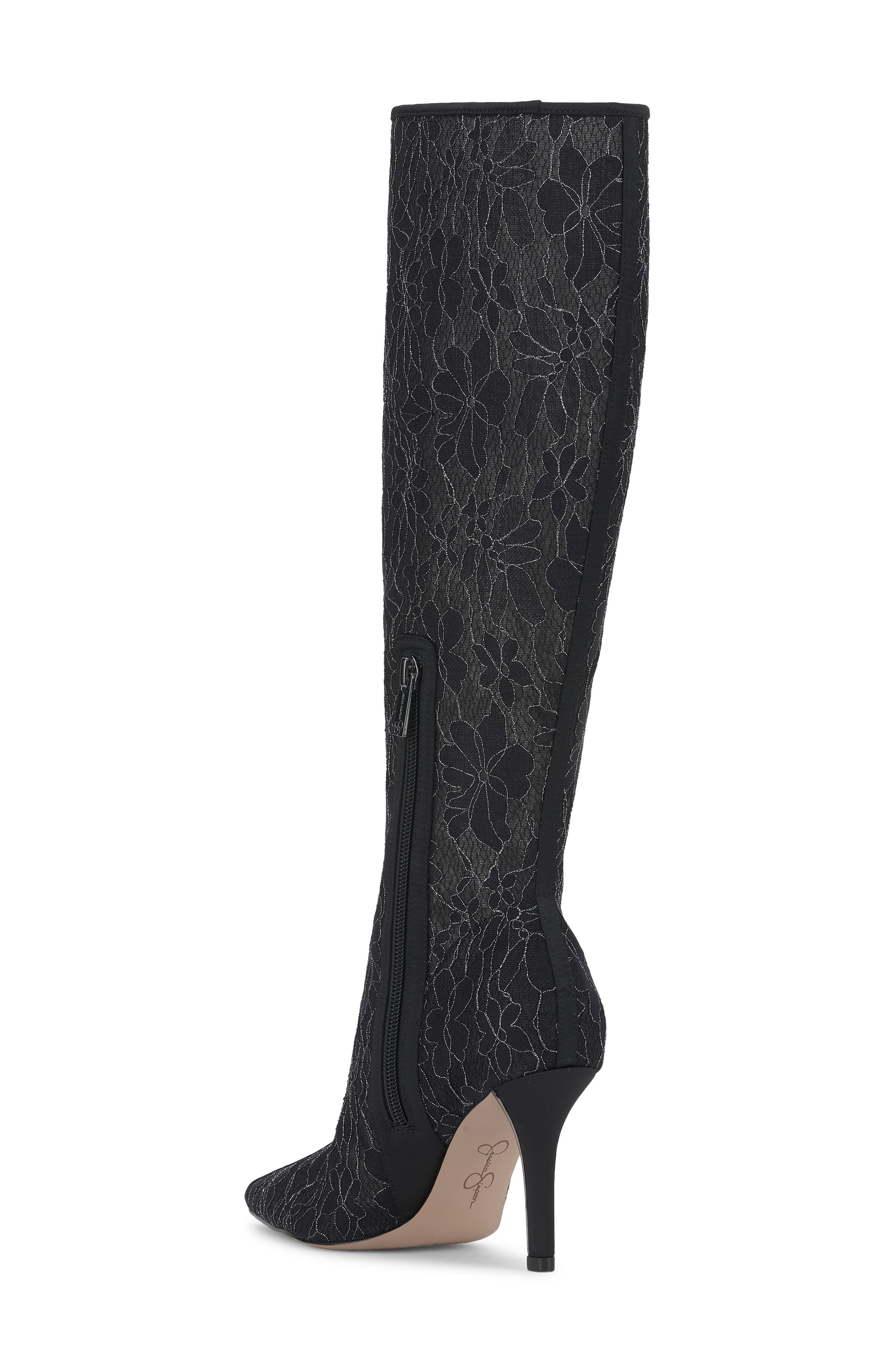 Juleira Knee High Boot, Alternate, color, BLACK/ PEWTER
