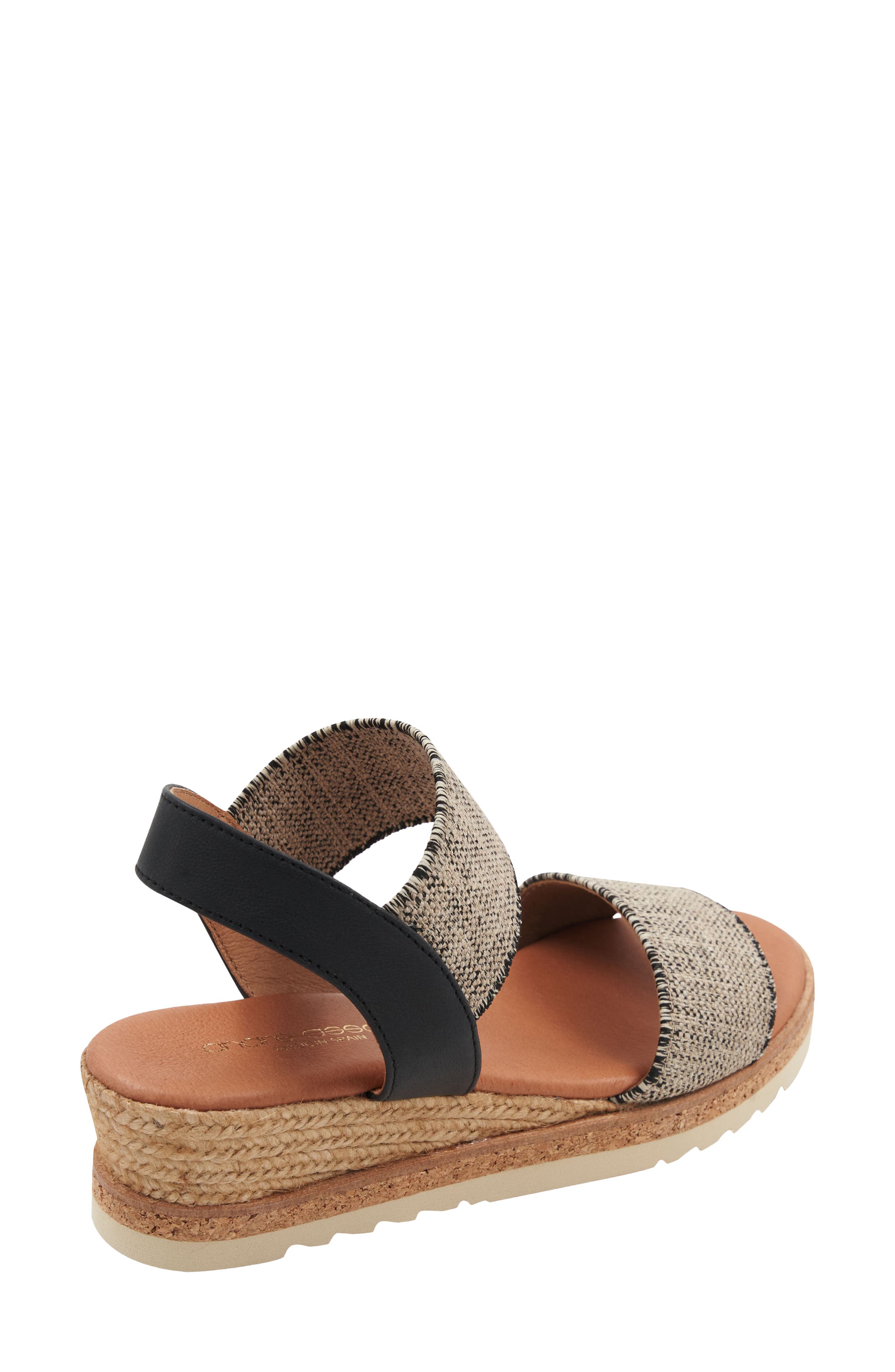 André Assous Neveah Espadrille Sandal, Alternate, color, Black/ Beige