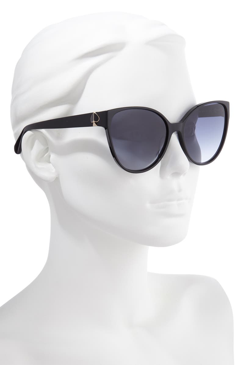 Kate Spade New York primrose 60mm gradient cat eye sunglasses, Alternate, color, Black/ Dkgrey Gradient