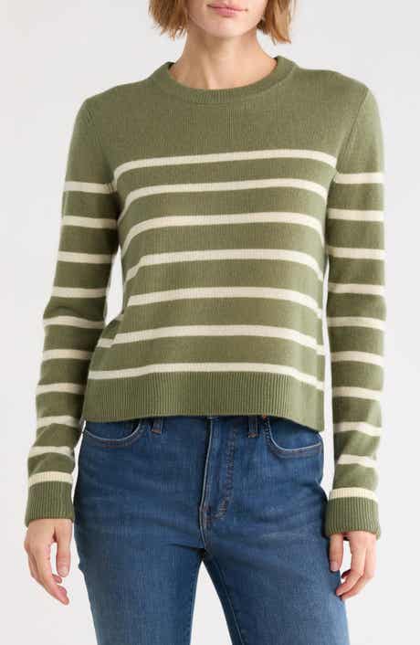 Striped Cashmere Crewneck Sweater