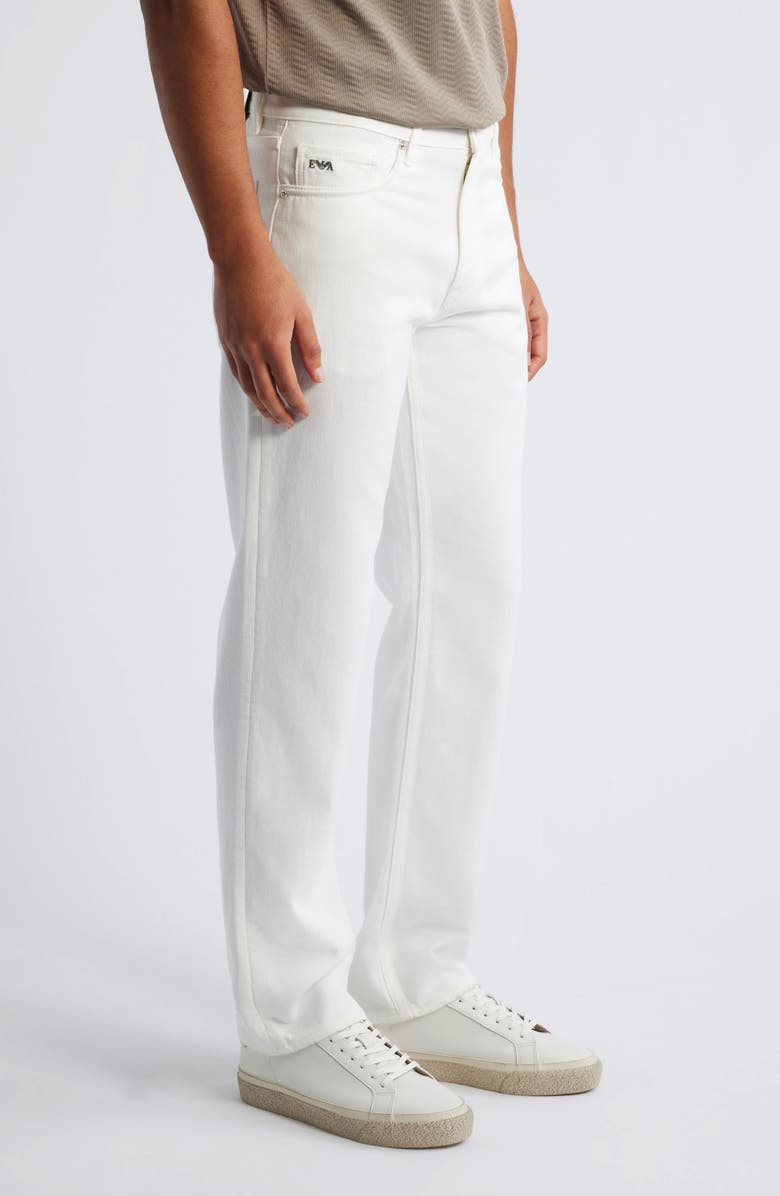 Emporio Armani White Lyocell & Cotton 5-Pocket Pants, Alternate, color, White