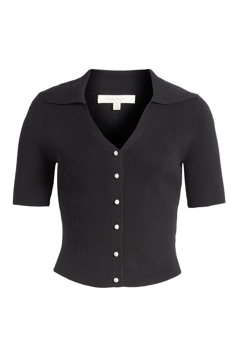 Emma Short Sleeve Cotton & Cashmere Blend Cardigan, Alternate, color, METEORITE