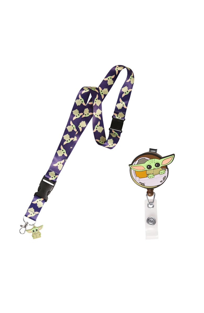 Star Wars The Mandalorian Lanyard and Retractable Badge Reel Set with Key Holder, Main, color, 