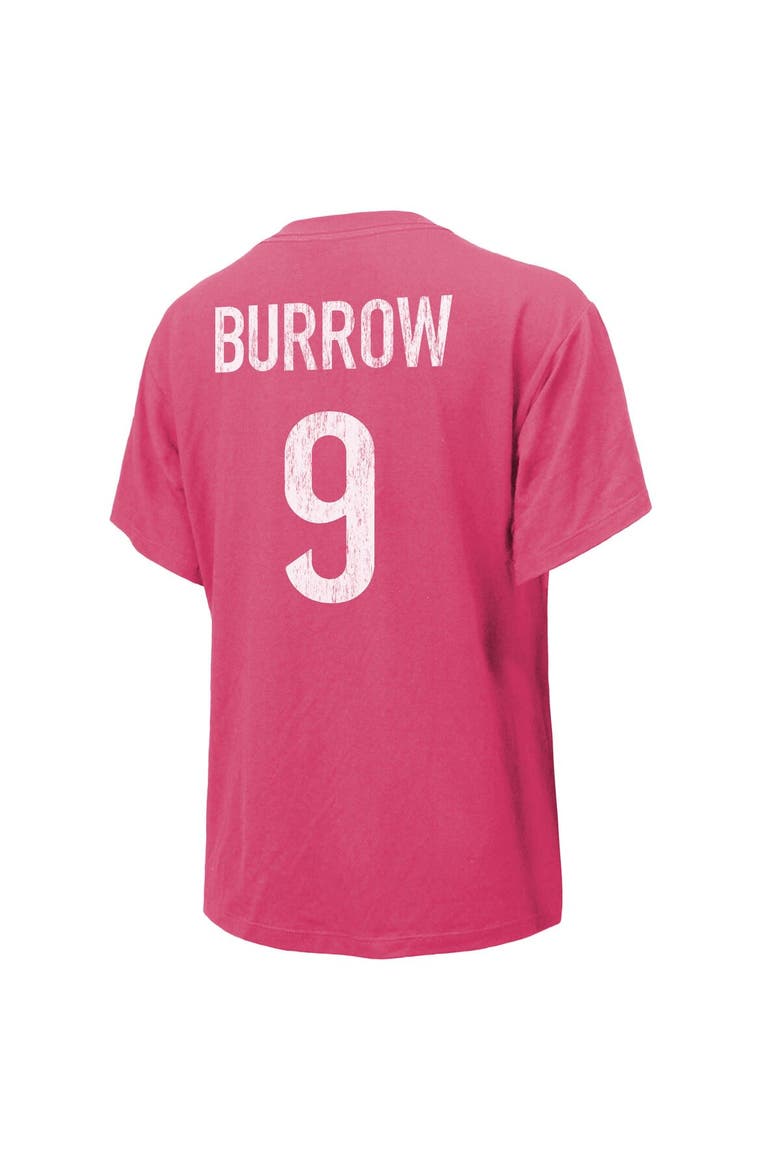 Women's Majestic Threads Joe Burrow Pink Cincinnati Bengals Name & Number T-Shirt, Alternate, color, Pink