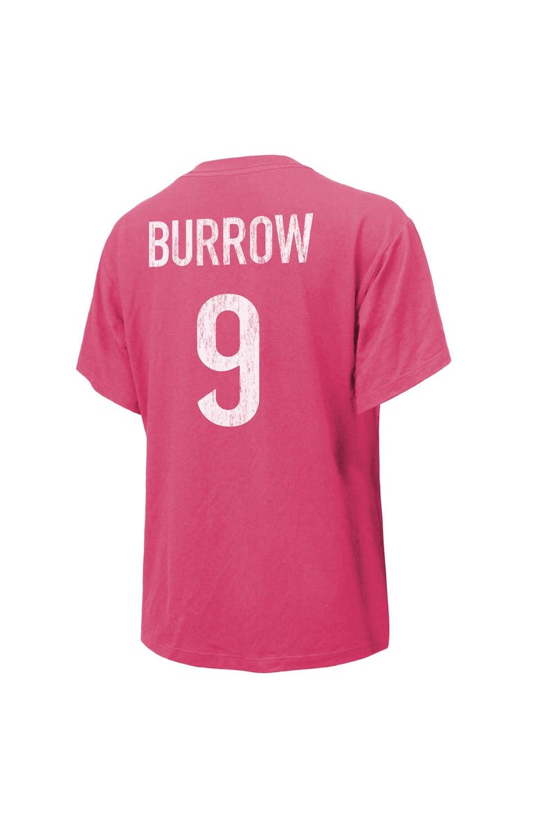 Majestic Threads Women's Majestic Threads Joe Burrow Pink Cincinnati Bengals Name & Number T-Shirt, Alternate, color, Pink