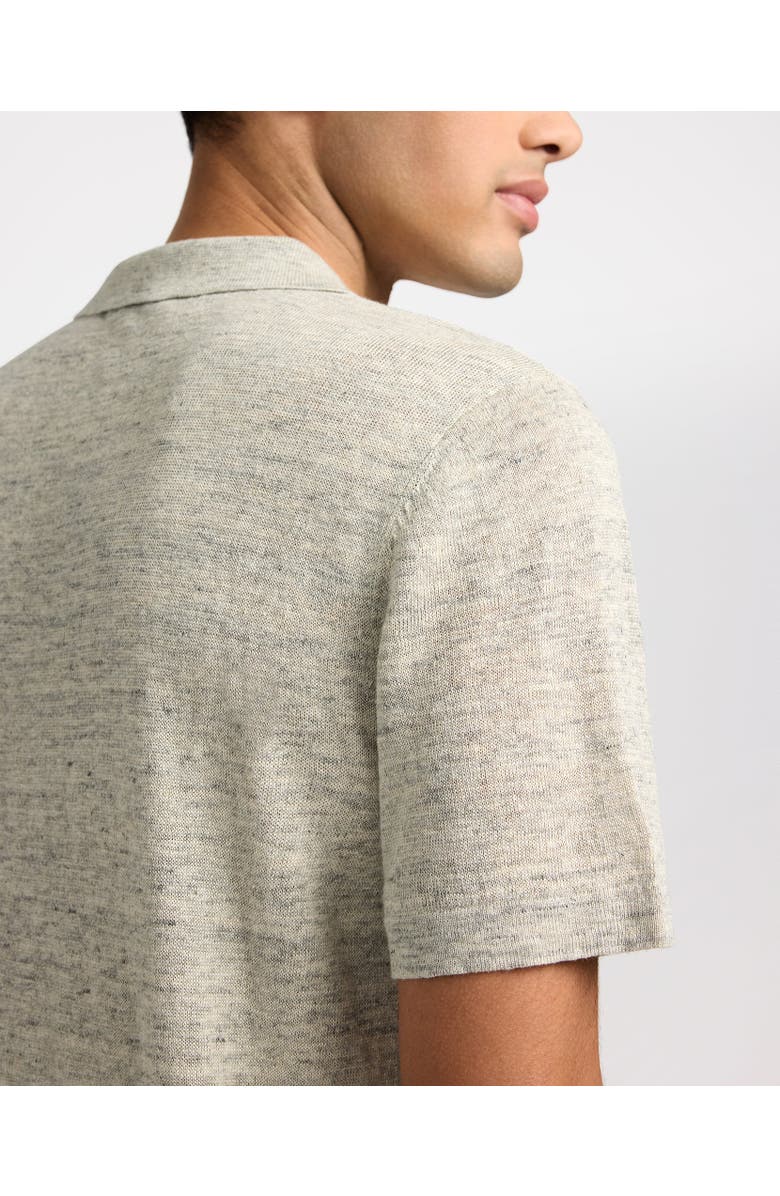Onia Linen Sweater Polo, Alternate, color, Light Grey Melg