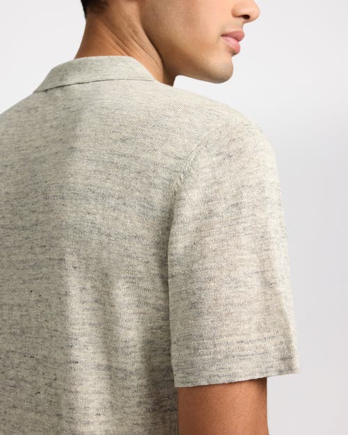 Onia Linen Sweater Polo In Gray