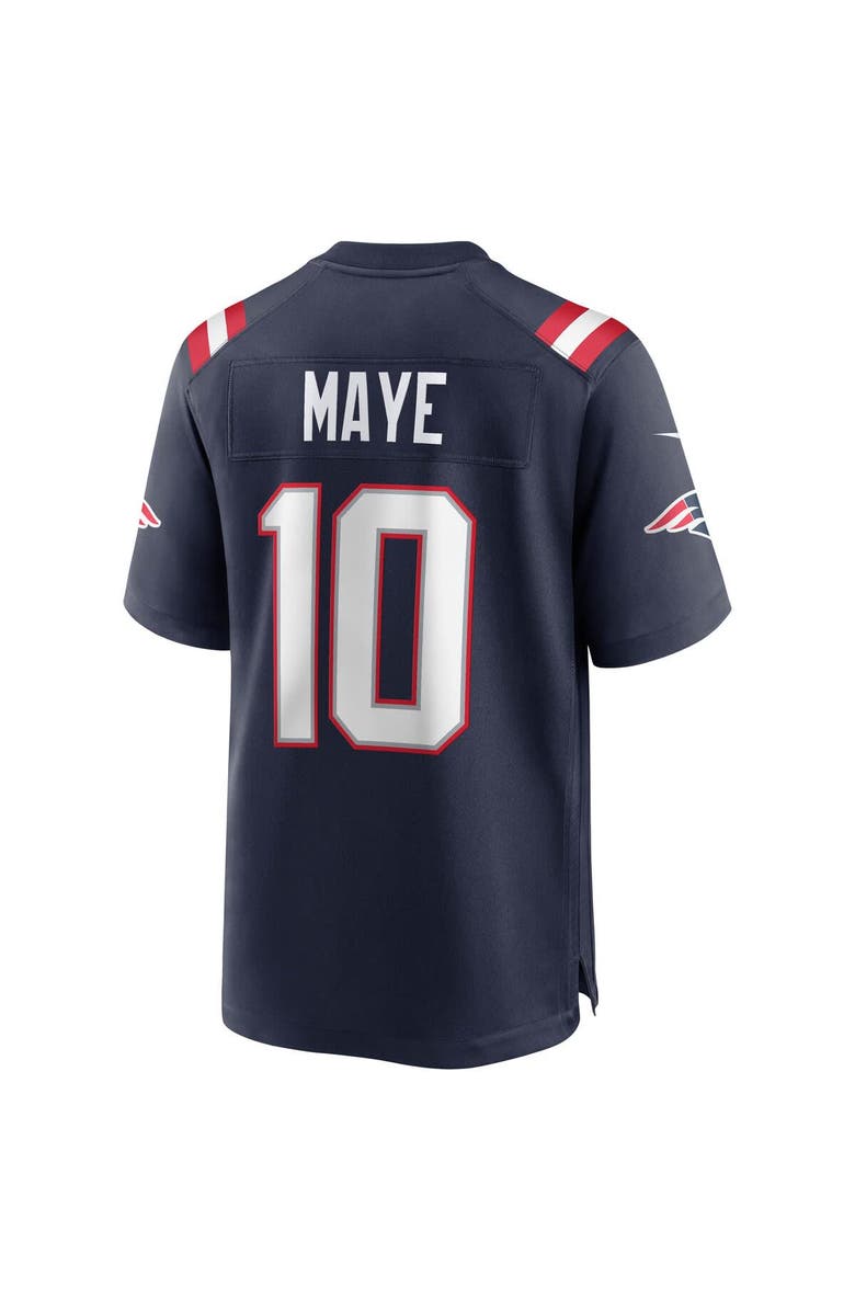 Nike Men's Nike Drake Maye Navy New England Patriots Super Bowl LX Patch Game Jersey, Alternate, color, Navy