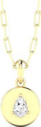Everlee Pear Disc Lab Diamond Pendant in 14K