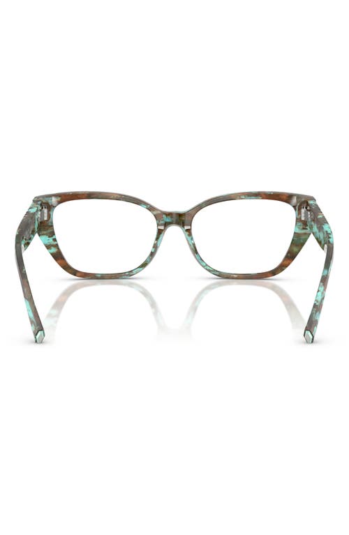 Tiffany & Co . 52mm Cat Eye Optical Glasses In Blue Havana