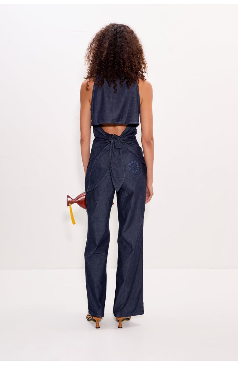 SIMONMILLER Loch Sleeveless Chambray Button-Up, Alternate, color, Indigo