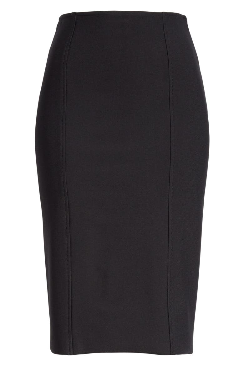 Sculpted Milano Knit Pencil Skirt, Alternate, color, CAVIAR