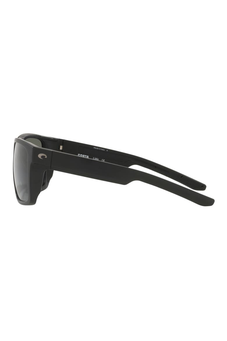 57mm Polarized Square Sunglasses, Alternate, color, MATTE BLACK/ GRAY