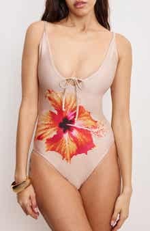 Good American Satin Tiny Ties One-Piece Swimsuit