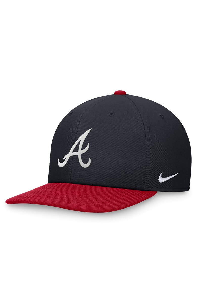 Nike Men's Nike Navy/Red Atlanta Braves Two-Tone Snapback Hat, Main, color, 