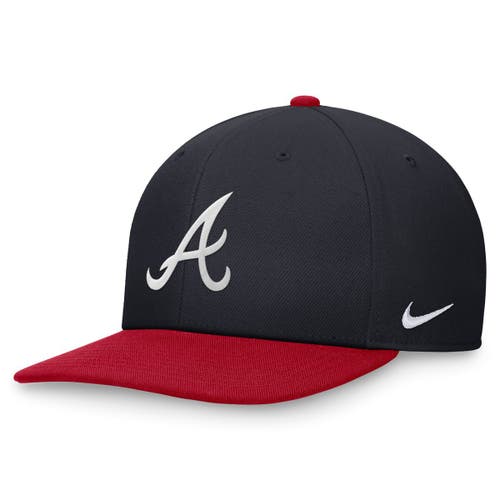 NIKE NIKE NAVY/RED ATLANTA BRAVES TWO-TONE SNAPBACK HAT
