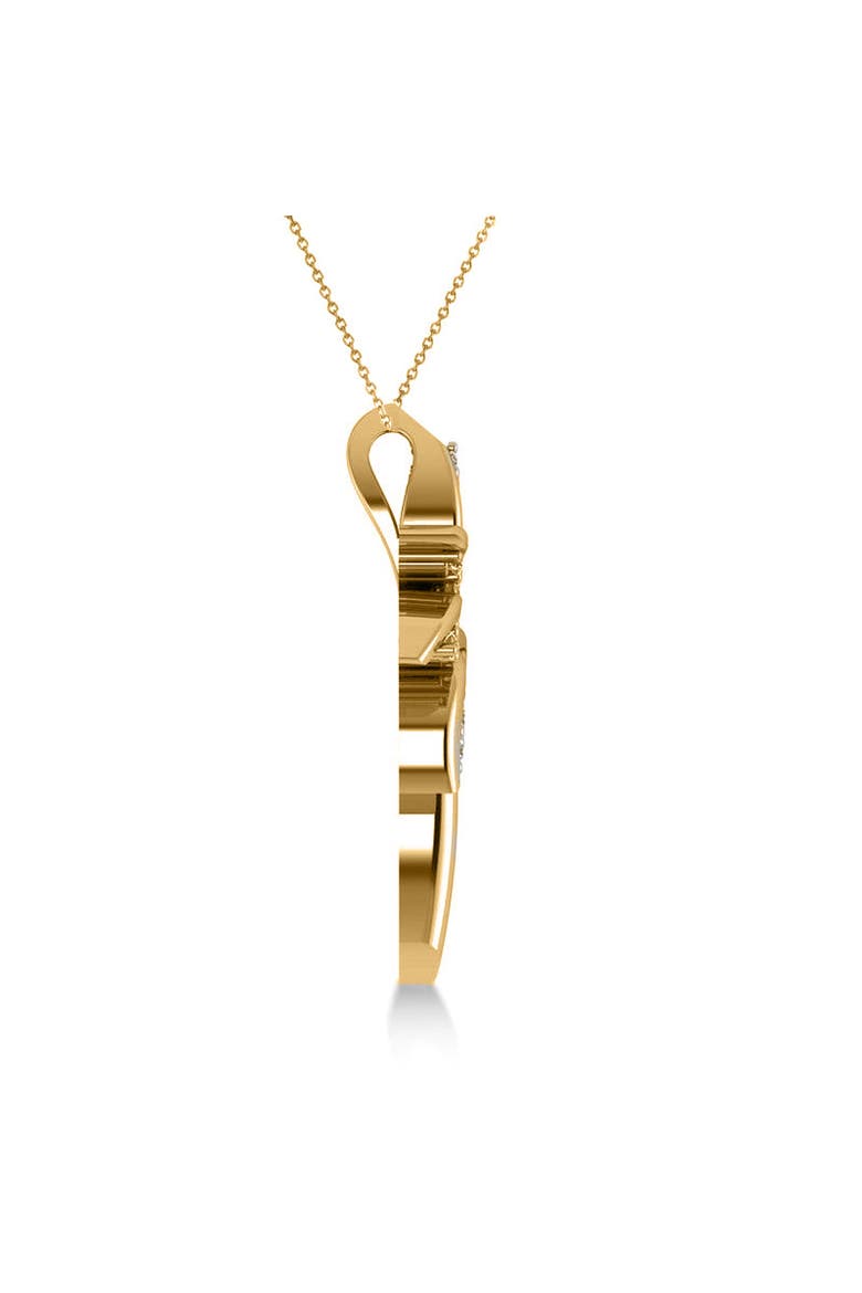 Diamond Summer Palm Tree Pendant Necklace 14k, Alternate, color, Yellow Gold