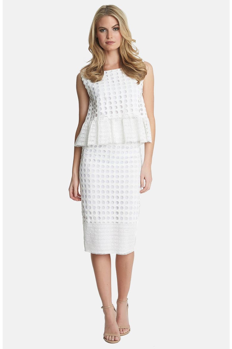 Geo Lace Midi Skirt, Alternate, color, CLOUD